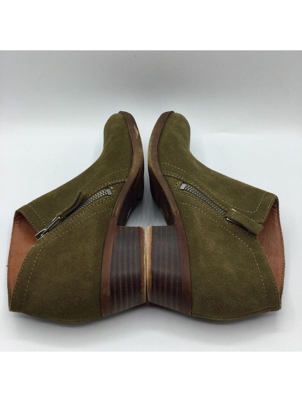 Lucky Brand Brielley2 Oiled Suede Ankle Boots Booties Size 7M - Picture 10 of 12